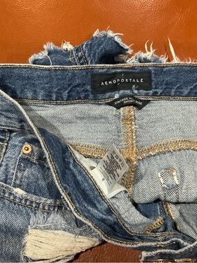 Aeropostale Light Blue Distressed Denim Jean Shorts